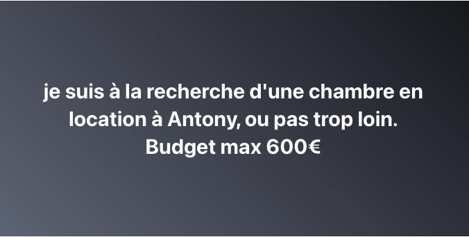 Recherche une chambre à Antony