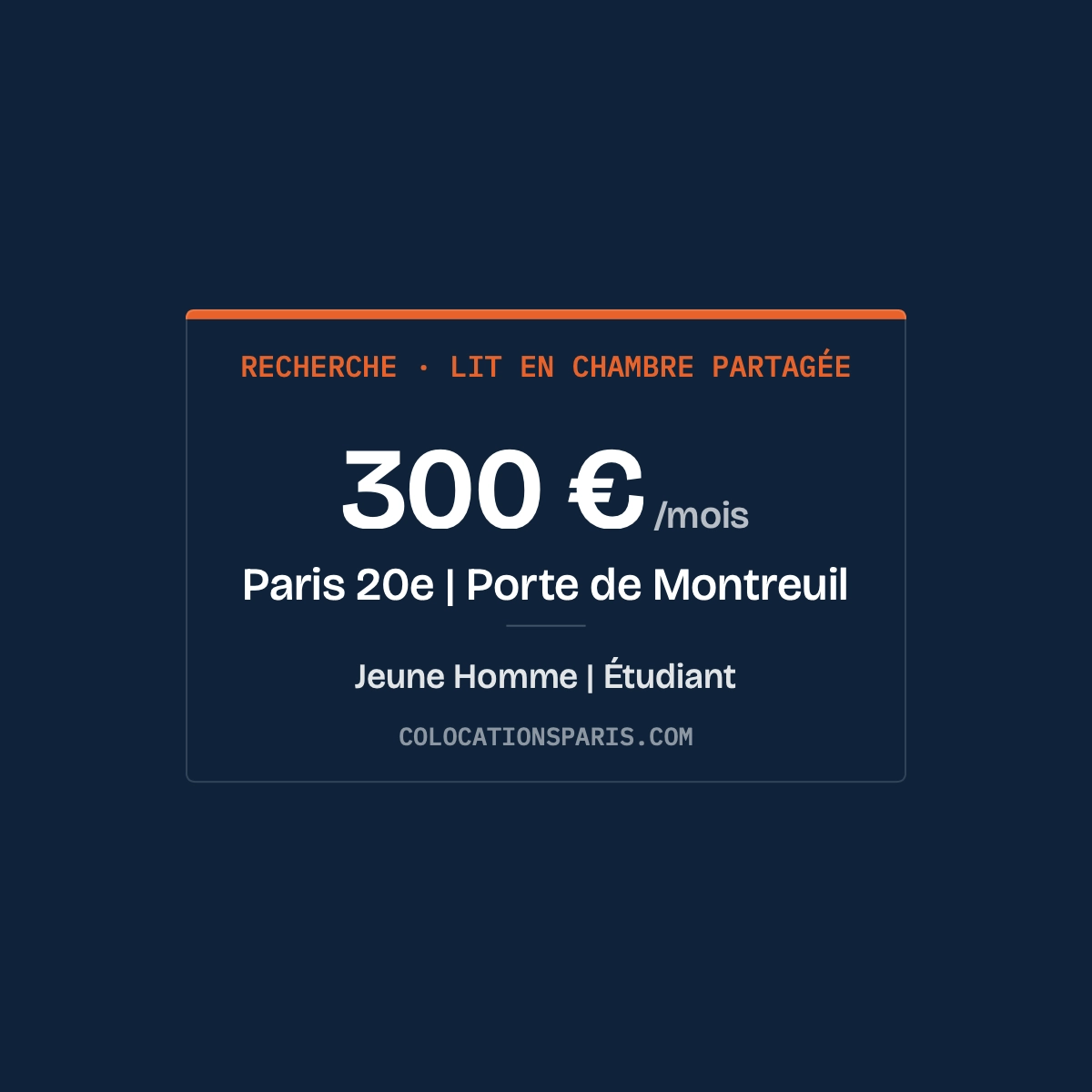 Recherche lit en coloc entre garçons | Paris 20e