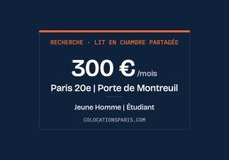 Recherche lit en coloc entre garçons | Paris 20e