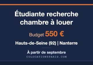 Cherche un chambre dans le 92
