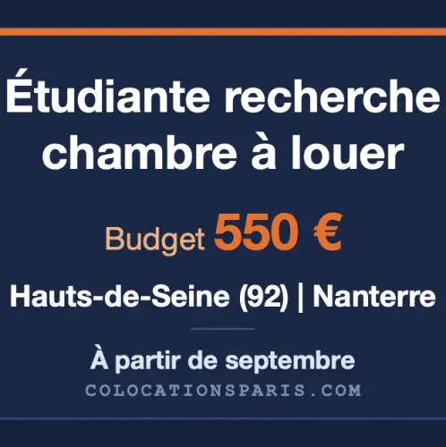Cherche un chambre dans le 92