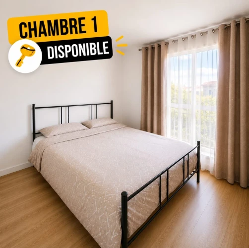 Two furnished rooms for shared accommodation in Cergy