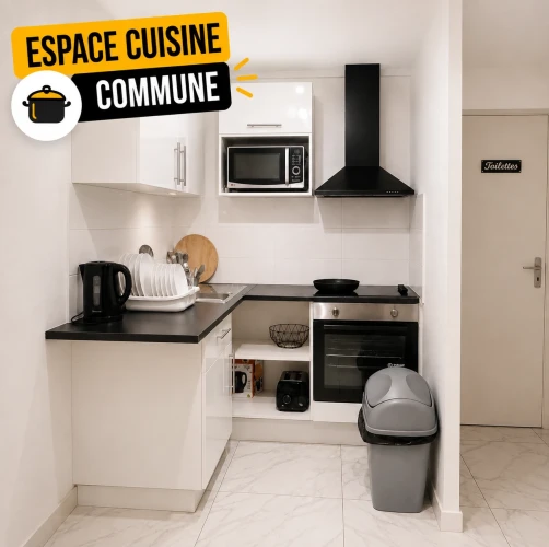 Two furnished rooms for shared accommodation in Cergy