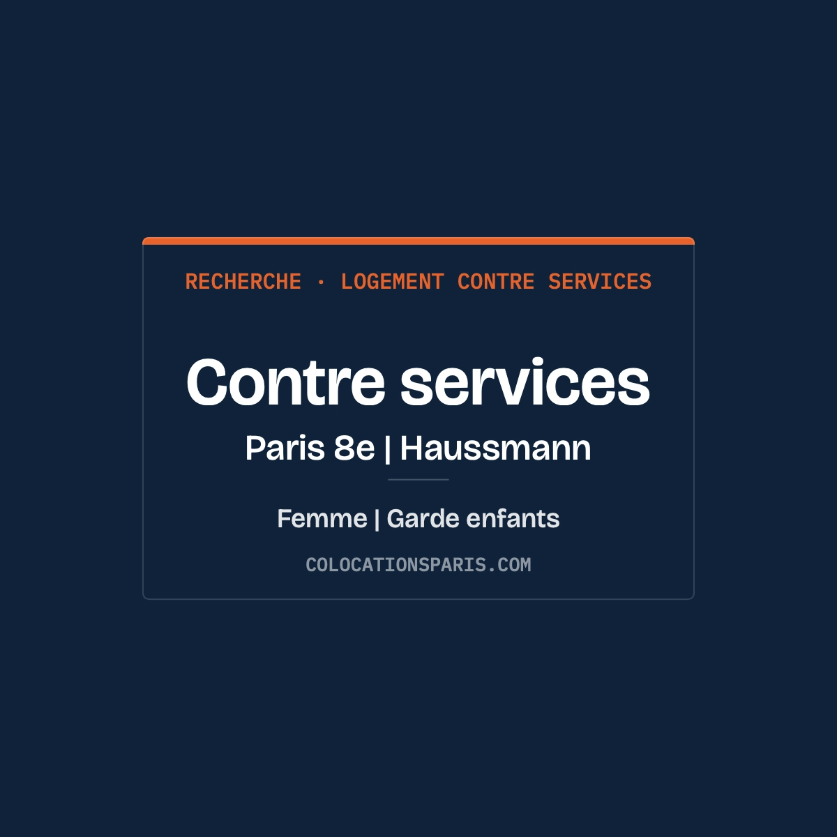 Recherche hébergement contre services 