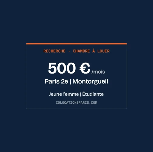 Recherche d’une chambre en colocation | Paris 2ᵉ 