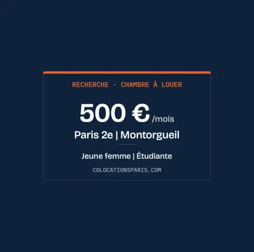 Recherche d’une chambre en colocation | Paris 2ᵉ 