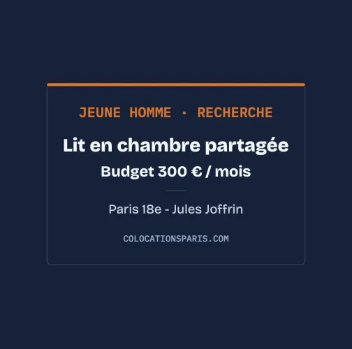 Lit dans Colocation
