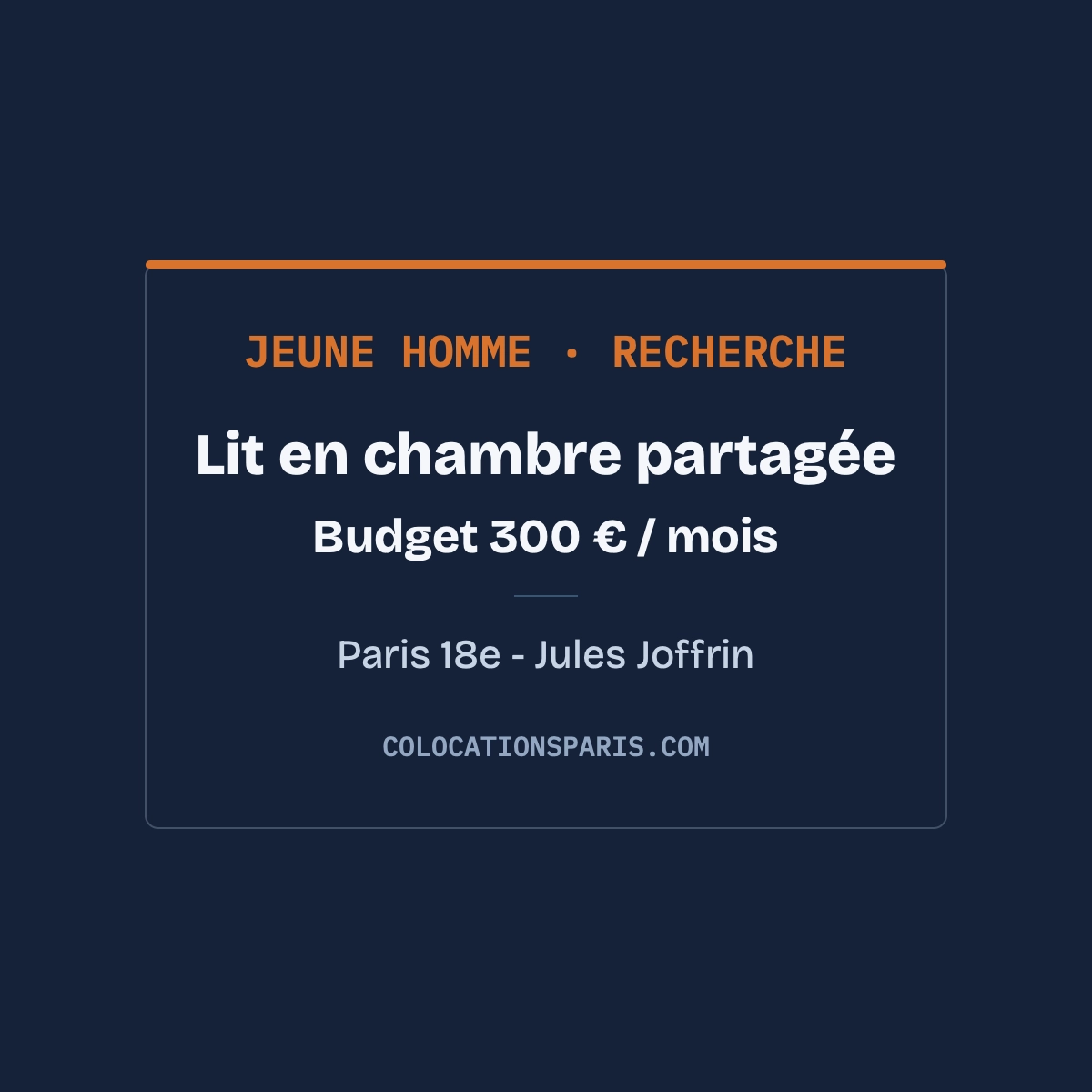 Lit dans Colocation