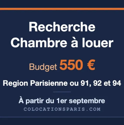 Recherche d’une chambre (colocation)