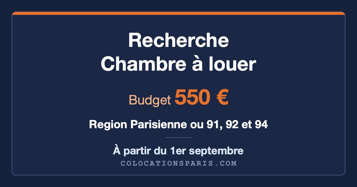 Recherche d’une chambre (colocation)