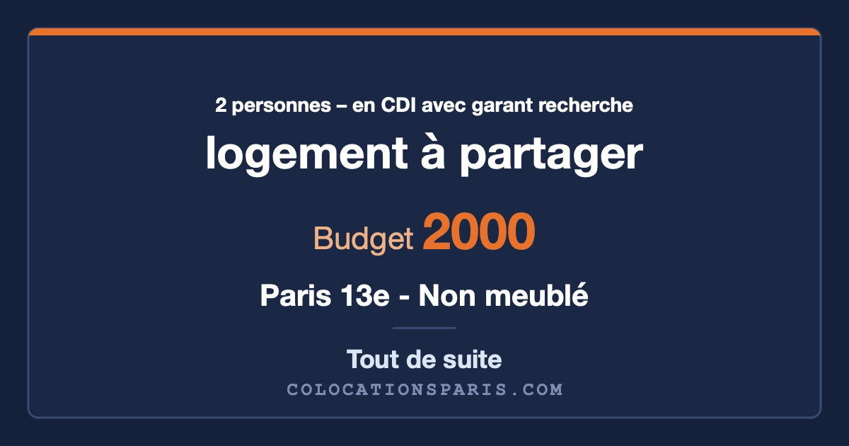 Je cherche l’appartement 2-3 pièces 