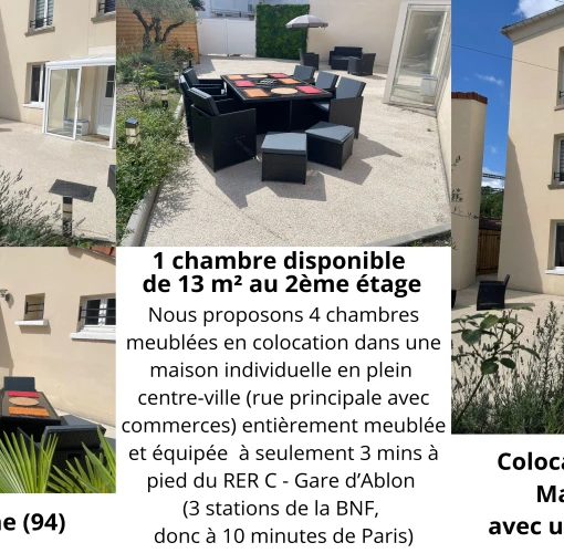 Colocation meublée – UNE CHAMBRE 13M2 A 570€ 