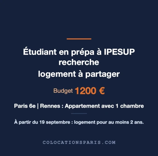 Etudiant en prépa pour logement proche Métro Renne