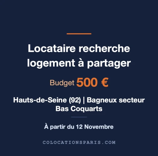 Je cherche un logement avec possibilité de coloc