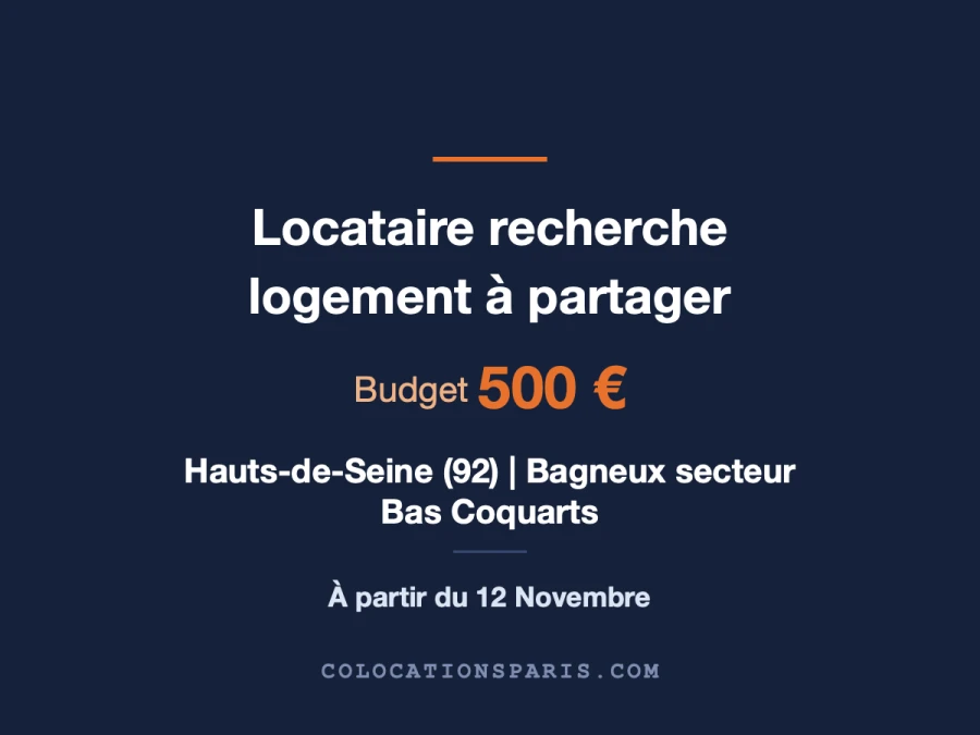 Je cherche un logement avec possibilité de coloc