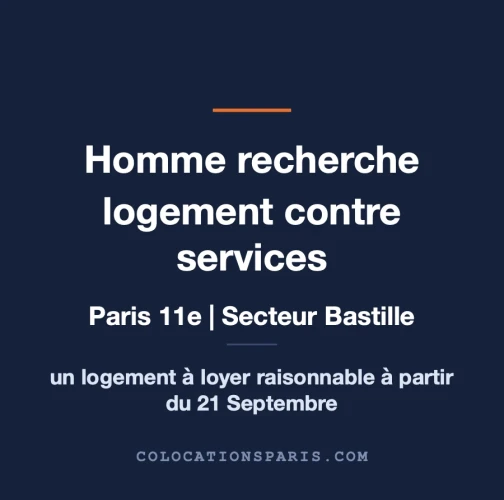 Recherche logement contre services Paris