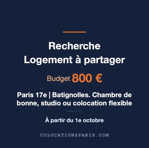 Recherche studio ou chambre - 75017/18/Clichy