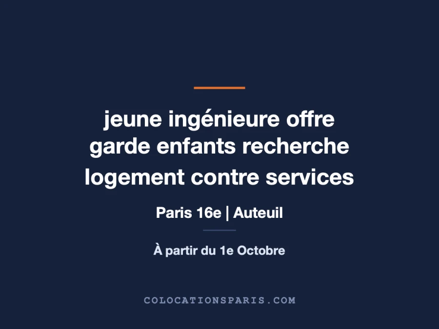 Échange de services logement contre services 