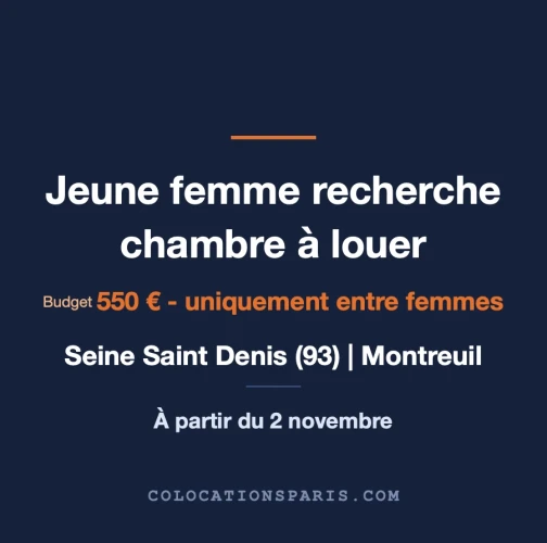 Je cherche une chambre
