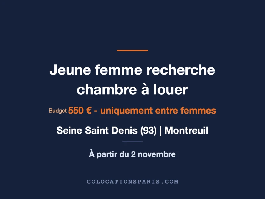 Je cherche une chambre