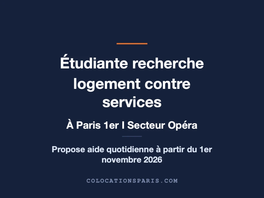 Etudiante à la recherche d'un logement 
