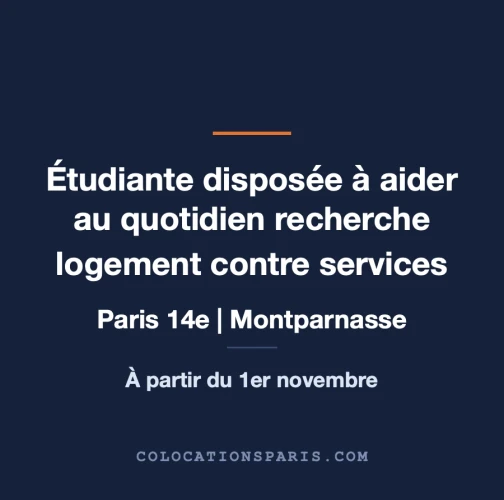 Cherche logement contre services 