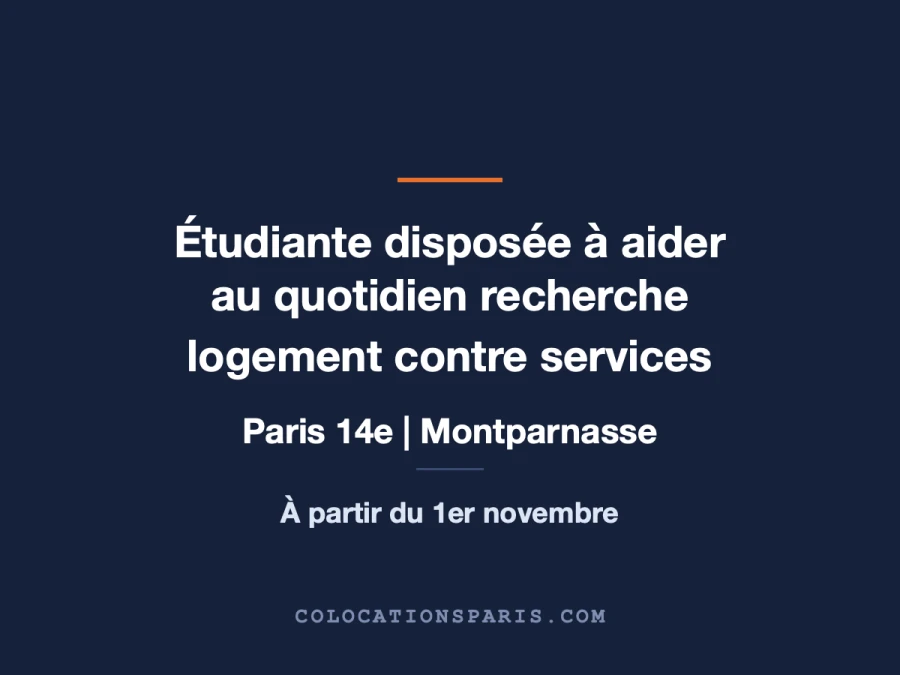 Cherche logement contre services 
