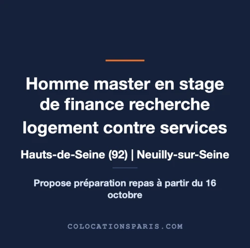 logement contre service 